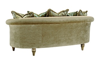 Amanda Sofa shown with:Boxed bench seatPompeii finish with Silver Cloud Leaf finish trimSilver Star nailhead frame trim