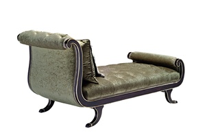 Aphrodite Chaise shown with:Button tufted seat and backBombay finishVersailles Leaf finish trim