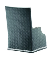 Blair Chair shown with:Tight&nbsp;seatWaterfall skirt with built-in sides and backDecorative tape band on bottom of skirtSilver nailhead frame trim