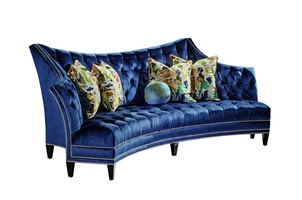 Deville Sofa shown with:Button tufted&nbsp;seat and backBuilt-to-the-floor base with exposed&nbsp;legs in Ebony finishSilver nailhead frame trim