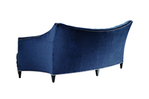 Deville Sofa shown with:Button tufted&nbsp;seat and backBuilt-to-the-floor base with exposed&nbsp;legs in Ebony finishSilver nailhead frame trim