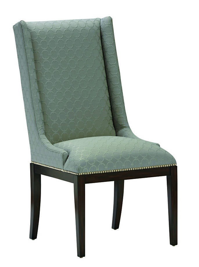 Laguna Beach Side&nbsp;Chair&nbsp;shown with:Tight seat and backBombay&nbsp;finishMerengue&nbsp;nailhead frame trim