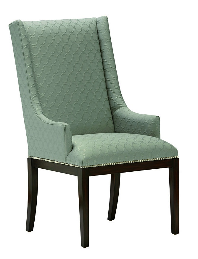 Laguna Beach Arm&nbsp;Chair&nbsp;shown with:Tight seat and backBombay&nbsp;finishMerengue&nbsp;nailhead frame trim