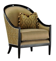 Largo Chair&nbsp;shown with:Boxed seat cushionSumatra&nbsp;finishSilver nailhead frame trim