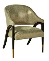 Max Chair shown with:Tight seat and backContemporary Havana&nbsp;finishSatin Brass&nbsp;ferrulesSilver&nbsp;nailhead frame trim