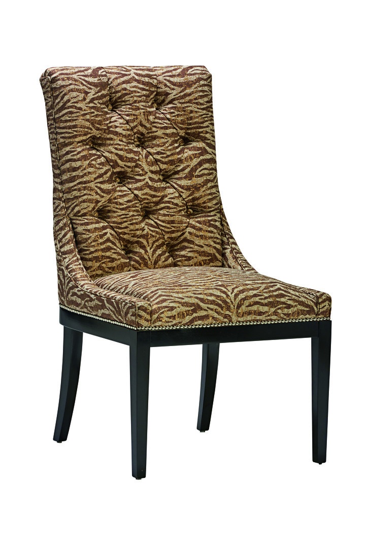 Mulholland&nbsp;Side Chair&nbsp;shown with:Tight seatButton tufted backCaviar&nbsp;finishSilver&nbsp;nailhead frame trim