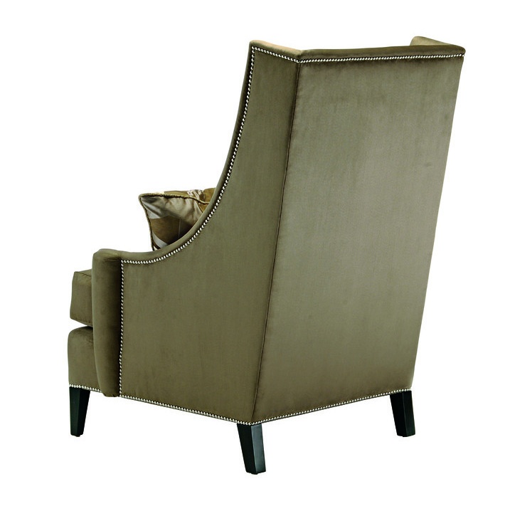 Parker Lounge&nbsp;Chair&nbsp;shown with: Boxed seat cushion Bombay finish Silver nailhead frame trim