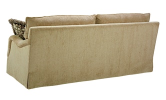 Santa Barbara Sofa (Fitted Back) shown with:(2) Seat CushionsEnglish ArmWaterfall skirt(2) Optional additional pillows