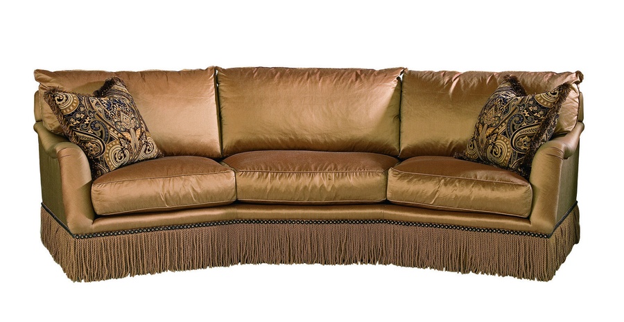 Santa Barbara Wedge Sofa (Fitted Back) shown with:Straight cushion bench seatEnglish&nbsp;ArmPlinth base with Bronzed Brass finish(2) Optional additional pillows