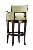 Tango Barstool shown with:Kona finish with Medici Leaf finish trimMerengue&nbsp;nailhead frame trimMedici Nickel footrest