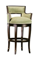 Tango Barstool shown with:Kona finish with Medici Leaf finish trimMerengue&nbsp;nailhead frame trimMedici Nickel footrest