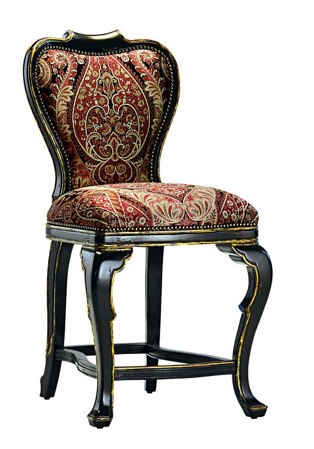 Villa Argenta&nbsp;Counter Stool&nbsp;shown with:Tight seat and backSignature&nbsp;finishAged Gold Leaf finish trimAntique Brass&nbsp;nailhead frame trimAntique Brass footrest