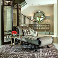 Aphrodite Chaise shown with:Button tufted seat and backBombay finishVersailles Leaf finish trim