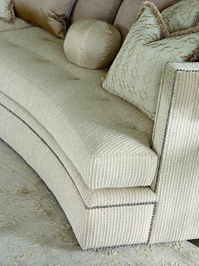 Galaxy 2-Piece Sofa shown with: Boxed bench seatBuilt-to-the-floor base Silver Star nailhead frame trim