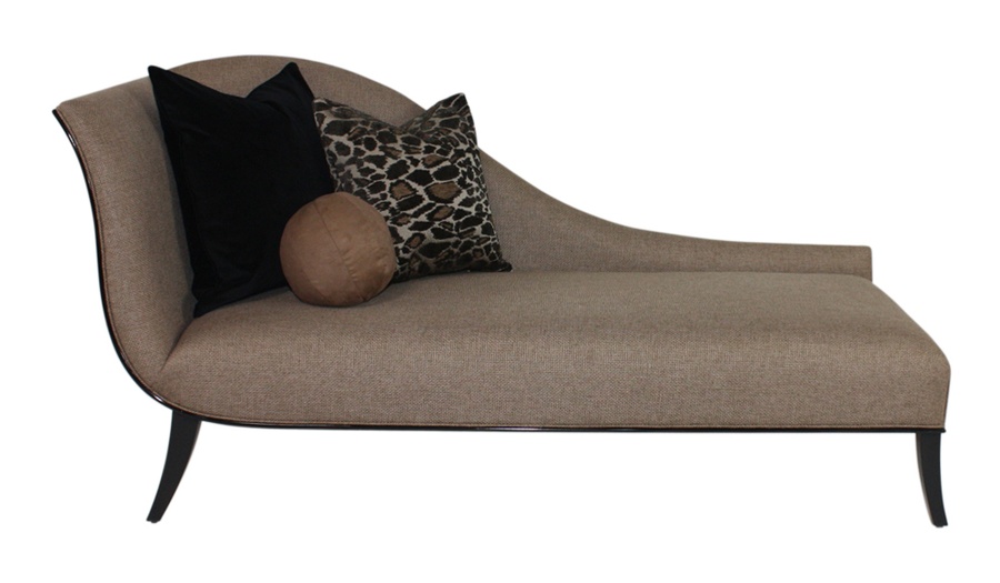 Andrea Chaise shown with:Tight&nbsp;seatBurnished Silver&nbsp;finishGunmetal&nbsp;nailhead frame trim