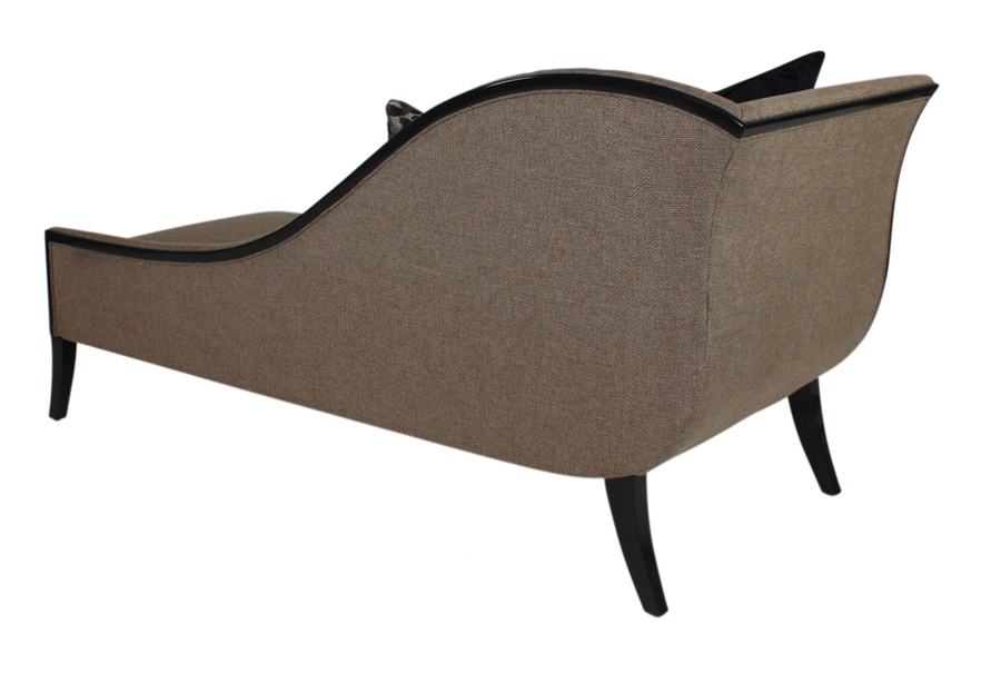 Andrea Chaise shown with:Tight&nbsp;seatBurnished Silver&nbsp;finishGunmetal&nbsp;nailhead frame trim