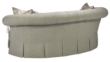 Amara Sofa shown with:Tufted&nbsp;seat with Silver Star buttonsBox pleated deep skirt with built-in sidesTassel ties