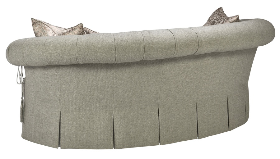 Amara Sofa shown with:Tufted&nbsp;seat with Silver Star buttonsBox pleated deep skirt with built-in sidesTassel ties
