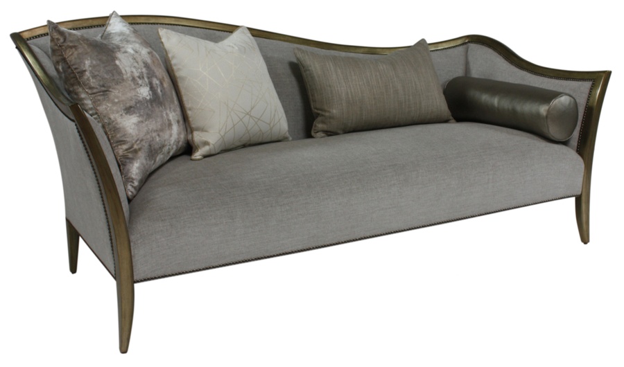 Anastasia Sofa shown with:Tight&nbsp;seatAntique Medici&nbsp;finishGunmetal&nbsp;nailhead frame trim