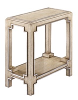 Bali&nbsp;Chairside Table&nbsp;shown with:Oatmeal&nbsp;finishCashmere&nbsp;Silver&nbsp;finish trim