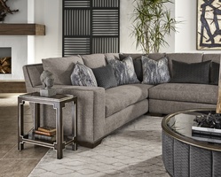 Bali&nbsp;Chairside Table shown with:Latte&nbsp;finishBurnished Silver&nbsp;finish trim