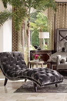 Lexi&nbsp;Chaise shown with:Button tufted seat and backBombay finishSilver nailhead frame trim