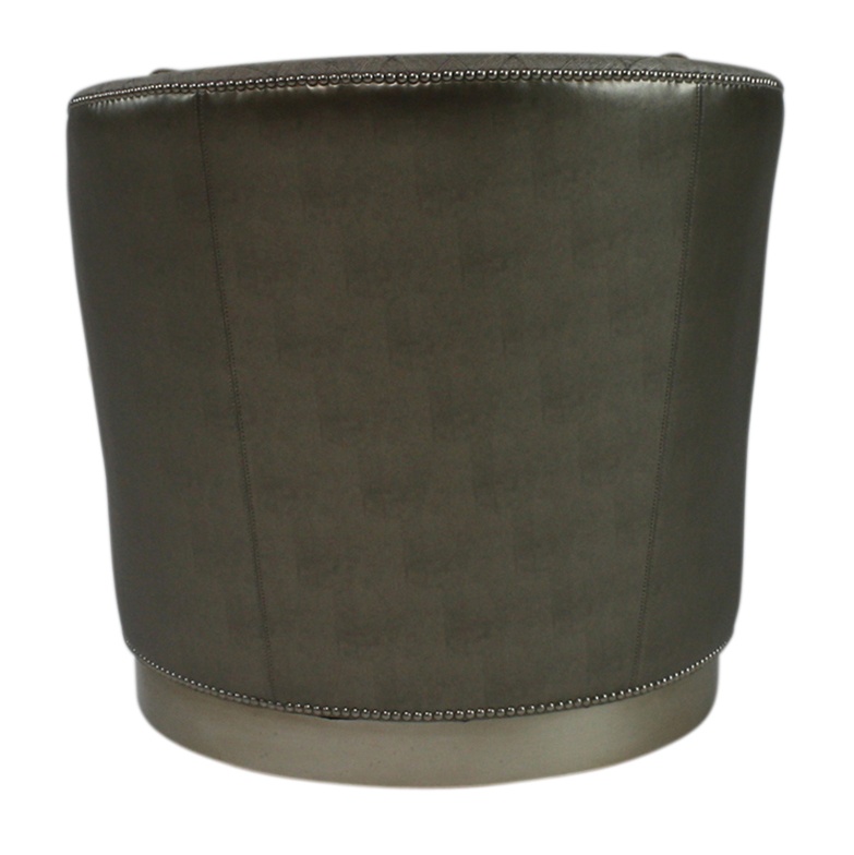 Brooke Chair&nbsp;shown with:Tight seatPlinth Base&nbsp;with&nbsp;Dapple finishPewter&nbsp;nailhead frame trim
