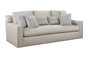 Bryant Sofa shown with:Built-to-the-Floor baseGunmetal nailhead trim spaced over fabric tape