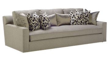 Bryant&nbsp;Sofa shown with:Boxed bench seatBuilt-to-the-floor&nbsp;baseSpaced SIlver&nbsp;nailhead frame trim over tape