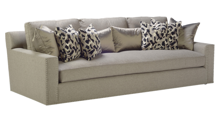 Bryant&nbsp;Sofa shown with:Boxed bench seatBuilt-to-the-floor&nbsp;baseSpaced SIlver&nbsp;nailhead frame trim over tape