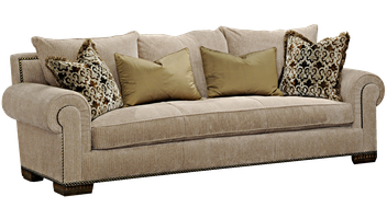 Bentley&nbsp;Sofa shown with: Boxed bench seatBuilt-to-the-floor baseOld World Briar finish on legsAntique Brass nailhead frame trim