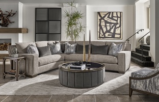 Bentley Sectional shown with:BY53L and BY73LBoxed bench seatTrack&nbsp;ArmBuilt-to-the-floor base with Wood LegsLatte&nbsp;finishGunmetal&nbsp;nailhead frame trim