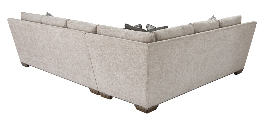 Bentley Sectional shown with:BY53L and BY73LBoxed bench seatTrack&nbsp;ArmBuilt-to-the-floor base with Wood LegsLatte&nbsp;finishGunmetal&nbsp;nailhead frame trim