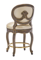 Aria Counter Stool shown with:Aria&nbsp;finishAged&nbsp;Gold&nbsp;finish trimAntique&nbsp;Brass&nbsp;footrestAntique Heritage nailhead frame trim
