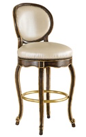 Aria Barstool shown with:Aria&nbsp;finishAged&nbsp;Gold&nbsp;finish trimAntique&nbsp;Brass&nbsp;footrestAntique Heritage nailhead frame trim