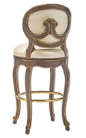 Aria Barstool shown with:Aria&nbsp;finishAged&nbsp;Gold&nbsp;finish trimAntique&nbsp;Brass&nbsp;footrestAntique Heritage nailhead frame trim