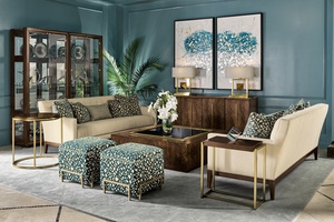 Cosmopolitan Sofa shown with:Melody finishSilver nailhead frame trim