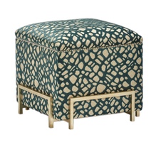 Dharma Ottoman shown with:Cashmere Silver finishSilver Nailhead frame trim