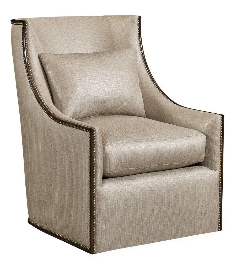 Gallery Chair shown with:Lyric finishGunmetal nailhead frame trim