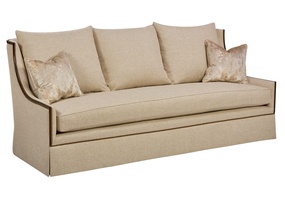 Gallery Sofa shown with:Aria finishBright Brass nailhead frame trim