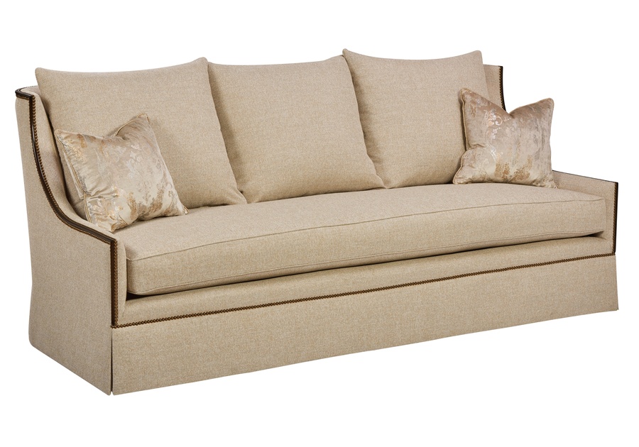 Gallery Sofa shown with:Aria finishBright Brass nailhead frame trim
