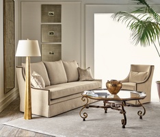 Gallery Sofa shown with:Aria finishBright Brass nailhead frame trim