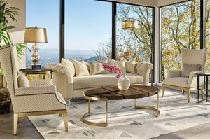 Manor Chair shown with:Cashmere Gold finishAntique Heritage nailhead frame trim
