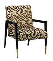 Passport Chair shown with:Caviar finish Metal Ferrules in&nbsp;Satin Brass finish
