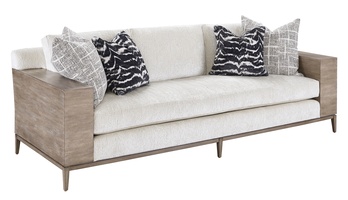 Tribeca&nbsp;Style Sofa shown with:Fitted Boxed Back PillowsBisque&nbsp;finishRelaxed&nbsp;Depth Seating
Overall: 98"W 40"D 36"HArm: 25" HSeat: 82"W 23"D 18.5"H