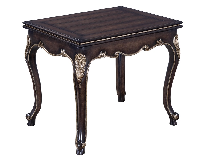 Calais&nbsp;End Table shown with:Dark Bay&nbsp;finishAged&nbsp;Medici&nbsp;finish trim