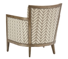 Calistoga&nbsp;Chair&nbsp;shown with:Boxed seat cushionSilver Cloud&nbsp;finishPewter&nbsp;nailhead frame trim