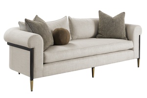Collins&nbsp;Sofa shown with:Boxed bench seatBombay finishSatin Brass finish on dcecorative ferrules