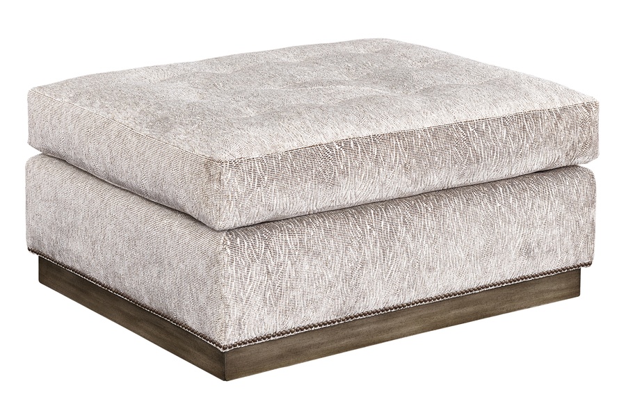 Coronado Ottoman shown with:Semi-Attached seat with Box QuiltingExposed Wood Legs in Contemporary Havana finishAntique Heritage nailhead frame trim24" x 64"