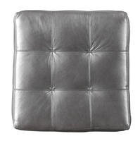 Coronado Ottoman shown with:Box Quilted Tight SeatPlinth Base in&nbsp;Almond&nbsp;finishGunmetal nailhead frame trim24" sq.